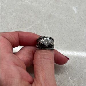 Silpada Silver Ring with Clear Gemstone